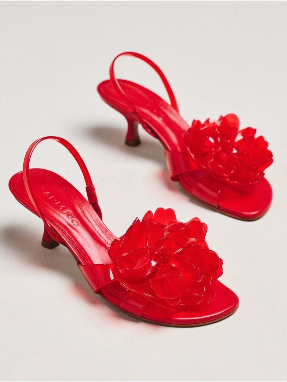 FARM Rio Floral Jelly Kitten Heels - Size 8